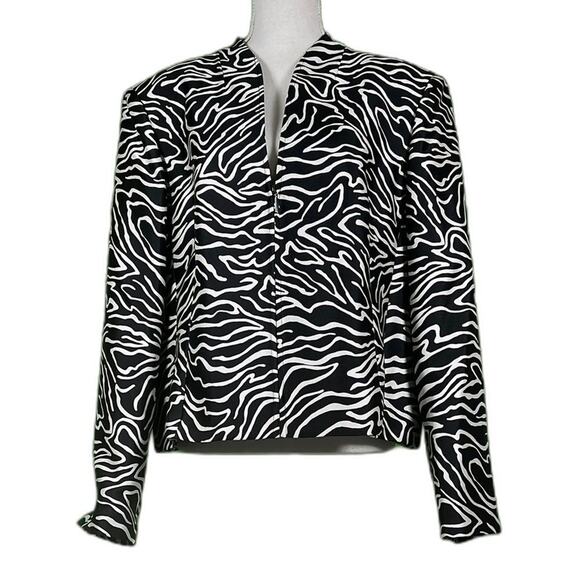 Talbots Jackets & Blazers - Talbots Classic Zebra Print Blazer Black and White Size 20